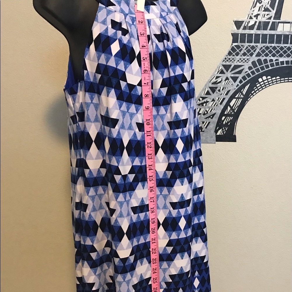 VINCE CAMUTO - HALTER SHIFT DRESS  BLUE MULTI  - SIZE 14 NWT - Picture 10 of 15